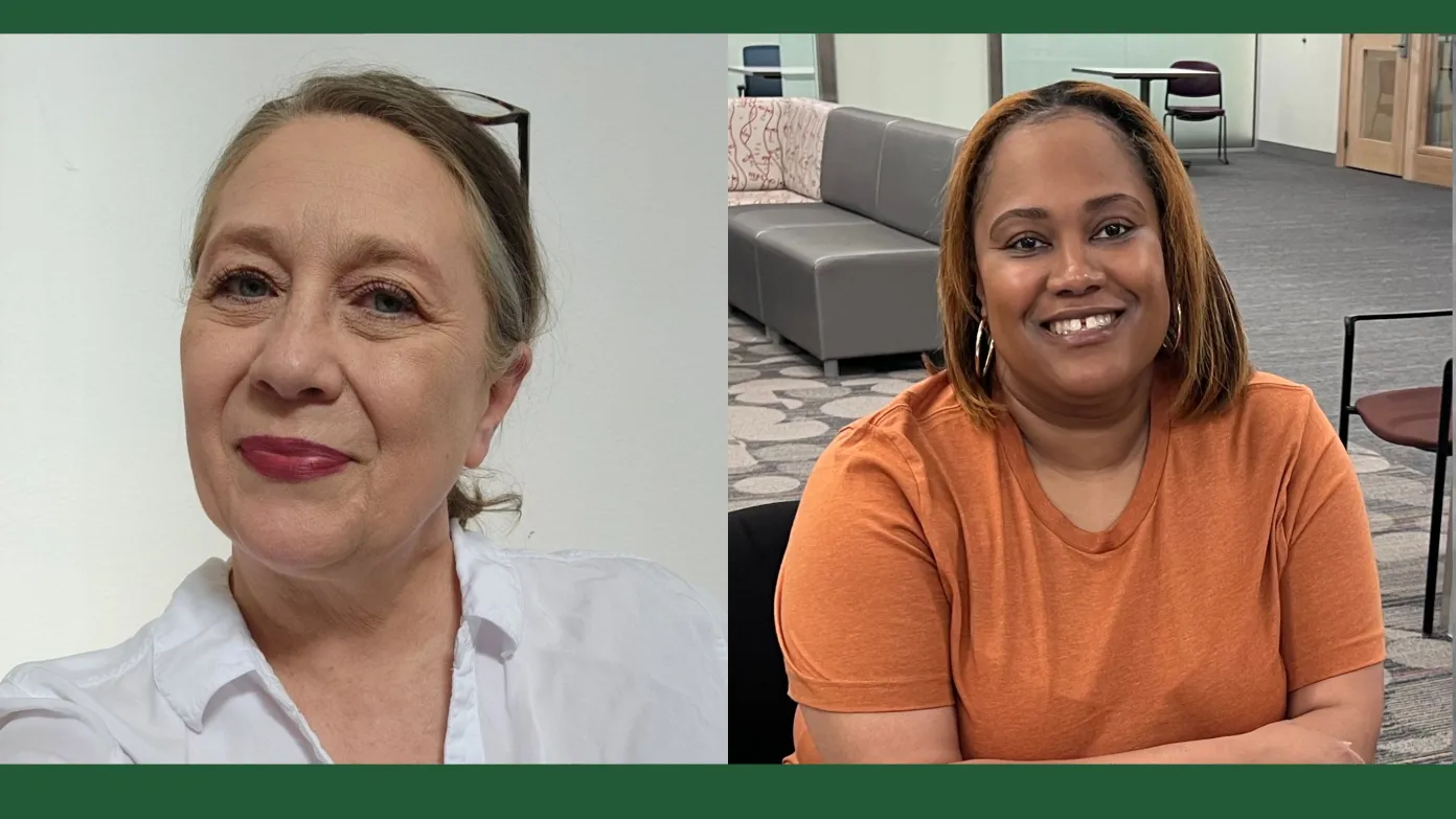 headshots of two students in the ips program at suny oswego